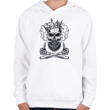 PRINTFASHION Vaper koponya - Gyerek kapucnis pulóver - Fehér gyerek pulóver, kardigán