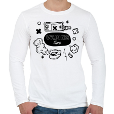PRINTFASHION Vaping time - Férfi hosszú ujjú póló - Fehér férfi póló