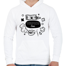 PRINTFASHION Vaping time - Férfi kapucnis pulóver - Fehér férfi pulóver, kardigán