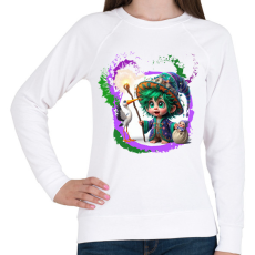 PRINTFASHION Varázslófiú gólyával és kisbabával - Női pulóver - Fehér
