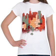 PRINTFASHION Város kirakó - Női póló - Fehér női póló