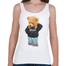 PRINTFASHION Városi maci - Női atléta - Fehér női trikó