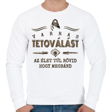 PRINTFASHION Varras tetoválás - Férfi pulóver - Fehér férfi pulóver, kardigán
