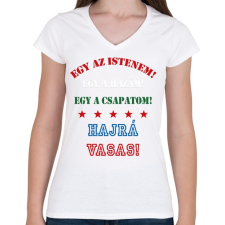 PRINTFASHION Vasas - Női V-nyakú póló - Fehér női póló