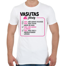 PRINTFASHION Vasutas feleség - Férfi póló - Fehér