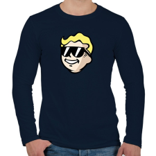 PRINTFASHION Vault Boy - Férfi hosszú ujjú póló - Sötétkék férfi póló