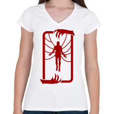 PRINTFASHION Vecna - Női V-nyakú póló - Fehér