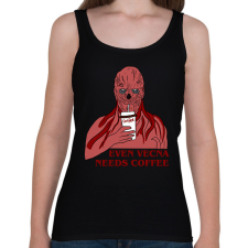 PRINTFASHION Vecnának is szüksége van kávéra - Női atléta - Fekete női trikó