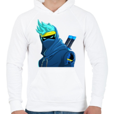 PRINTFASHION Vector Fortnite Ninja  - Férfi kapucnis pulóver - Fehér
