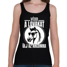 PRINTFASHION Védd a lovakat! - Női atléta - Fekete