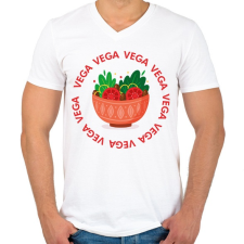 PRINTFASHION Vega tál - Férfi V-nyakú póló - Fehér férfi póló