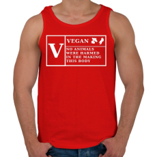 PRINTFASHION VEGAN - Férfi atléta - Piros