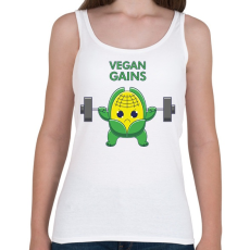 PRINTFASHION Vegan Gains - Női atléta - Fehér