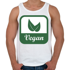 PRINTFASHION Vegán logó - Férfi atléta - Fehér