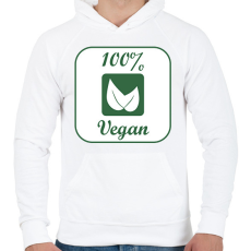 PRINTFASHION Vegán logó - Férfi kapucnis pulóver - Fehér