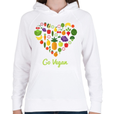 PRINTFASHION Vegán - Női kapucnis pulóver - Fehér