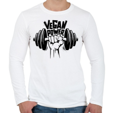 PRINTFASHION Vegan Power - Férfi hosszú ujjú póló - Fehér
