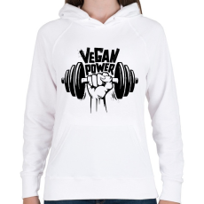 PRINTFASHION Vegan Power - Női kapucnis pulóver - Fehér