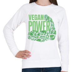 PRINTFASHION Vegan power - Női pulóver - Fehér