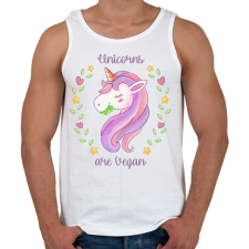 PRINTFASHION Vegán unikornis - Férfi atléta - Fehér atléta, trikó