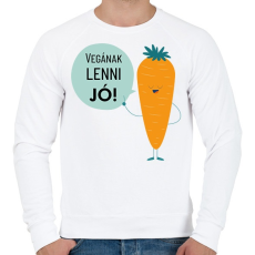 PRINTFASHION Vegának lenni jó! - Férfi pulóver - Fehér