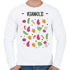 PRINTFASHION Veganholic - Férfi pulóver - Fehér