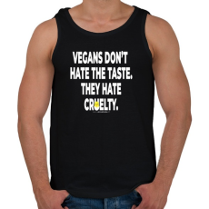 PRINTFASHION vegans don't hate tthe taste... - vegán aktivista grafika #6 - Férfi atléta - Fekete