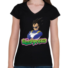 PRINTFASHION Vegeta a herceg - Női V-nyakú póló - Fekete női póló