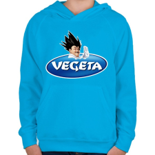PRINTFASHION Vegeta - Gyerek kapucnis pulóver - Azúrkék gyerek pulóver, kardigán