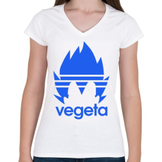 PRINTFASHION Vegeta - Női V-nyakú póló - Fehér