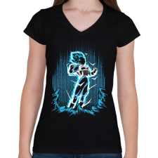 PRINTFASHION vegeta - Női V-nyakú póló - Fekete női póló