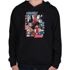 PRINTFASHION Vegeta vs goku - Gyerek kapucnis pulóver - Fekete