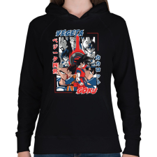 PRINTFASHION Vegeta vs goku - Női kapucnis pulóver - Fekete női pulóver, kardigán