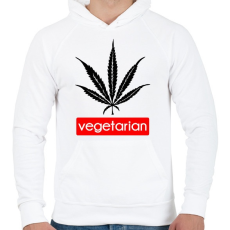 PRINTFASHION Vegetáriánusoknak - Férfi kapucnis pulóver - Fehér