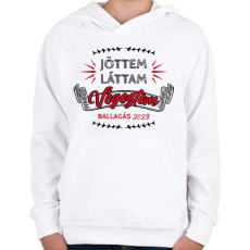 PRINTFASHION Végeztem - Dátummal - Gyerek kapucnis pulóver - Fehér