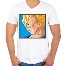 PRINTFASHION Vegita - Férfi V-nyakú póló - Fehér férfi póló