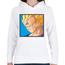 PRINTFASHION Vegita - Női kapucnis pulóver - Fehér női pulóver, kardigán