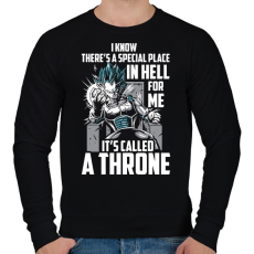 PRINTFASHION Vegita Trón - Férfi pulóver - Fekete