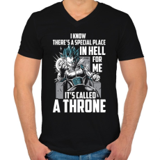 PRINTFASHION Vegita Trón - Férfi V-nyakú póló - Fekete