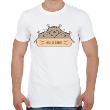 PRINTFASHION Végre az ágyban - Cicák - Férfi póló - Fehér férfi póló