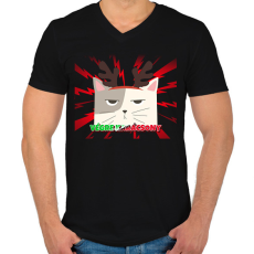 PRINTFASHION VÉGRE KARÁCSONY - Férfi V-nyakú póló - Fekete