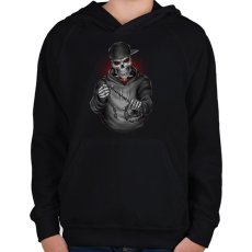 PRINTFASHION Végrehajtó - Gyerek kapucnis pulóver - Fekete