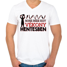 PRINTFASHION Vékony hentes - Férfi V-nyakú póló - Fehér férfi póló
