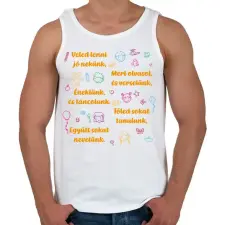 PRINTFASHION Veled lenni jó nekünk - Férfi atléta - Fehér atléta, trikó