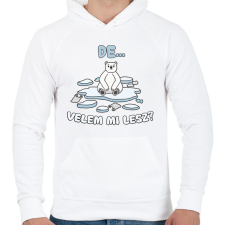 PRINTFASHION Velem mi lesz? - Férfi kapucnis pulóver - Fehér férfi pulóver, kardigán