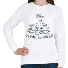 PRINTFASHION Velem mi lesz? - Női pulóver - Fehér