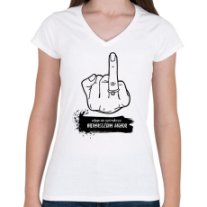 PRINTFASHION Velem ne szórakozz! Menyasszony vagyok! - lánybúcsús ajándék - Női V-nyakú póló - Fehér