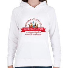 PRINTFASHION Velük ünnepelek - Női kapucnis pulóver - Fehér női pulóver, kardigán