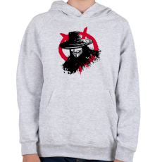 PRINTFASHION Vendetta - Gyerek kapucnis pulóver - Sport szürke