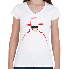 PRINTFASHION Vendetta - Női V-nyakú póló - Fehér